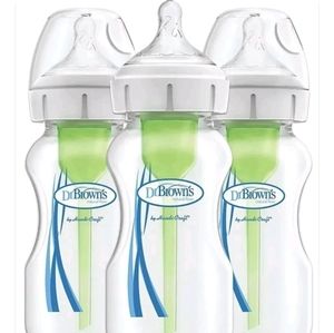 Wide-Neck Bottles - Dr. Brown's 9 oz Options +  Baby Bottle 3-Pack NEW No Box